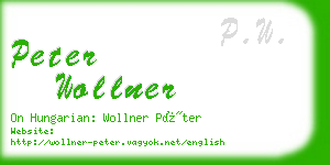 peter wollner business card